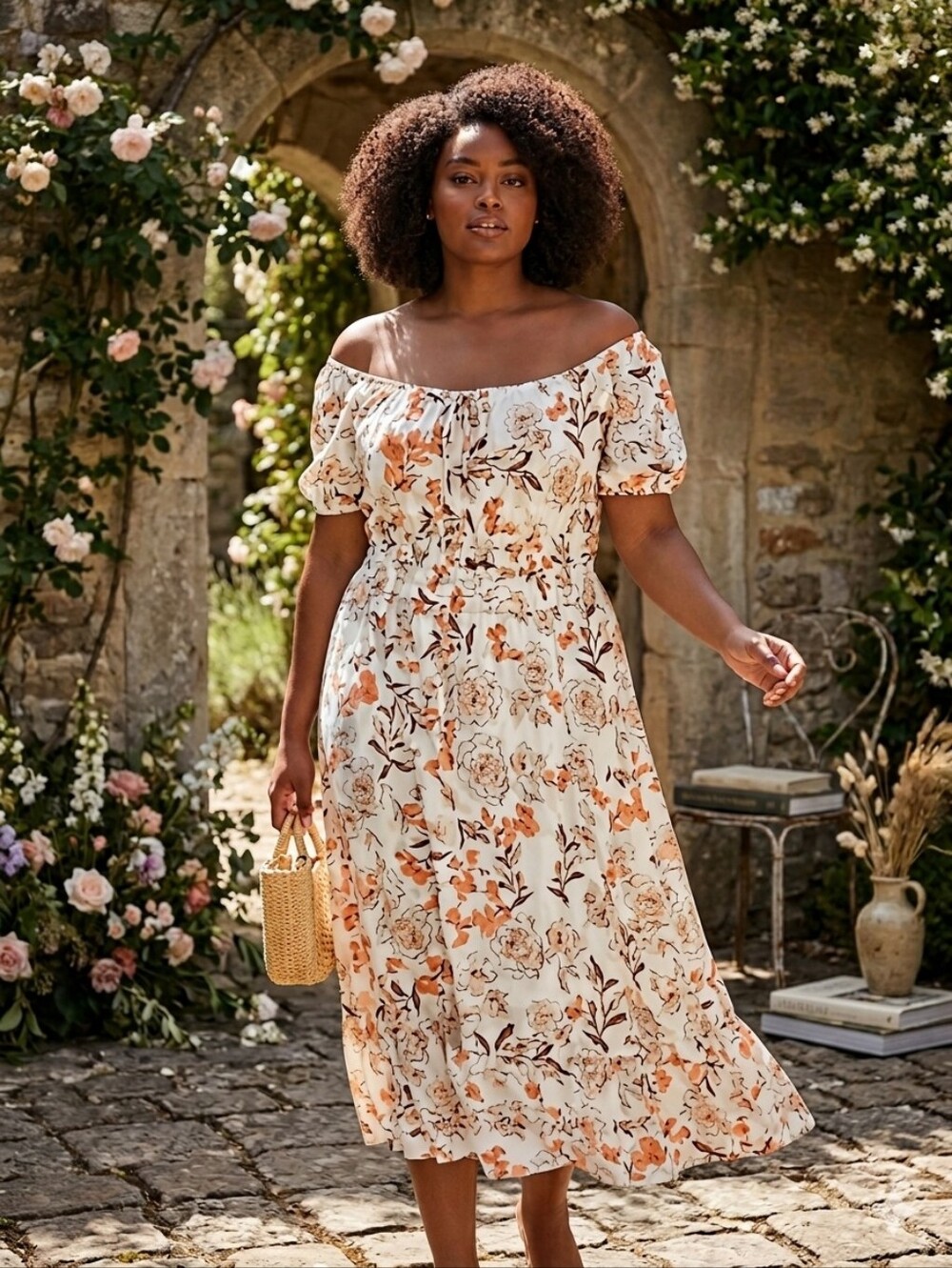 Romantic Boho Floral Prairie Cottagecore Maxi Dress